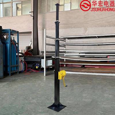 SYD 9米10米天线伸缩立杆手动升降双钢丝桅杆Telescopic mast
