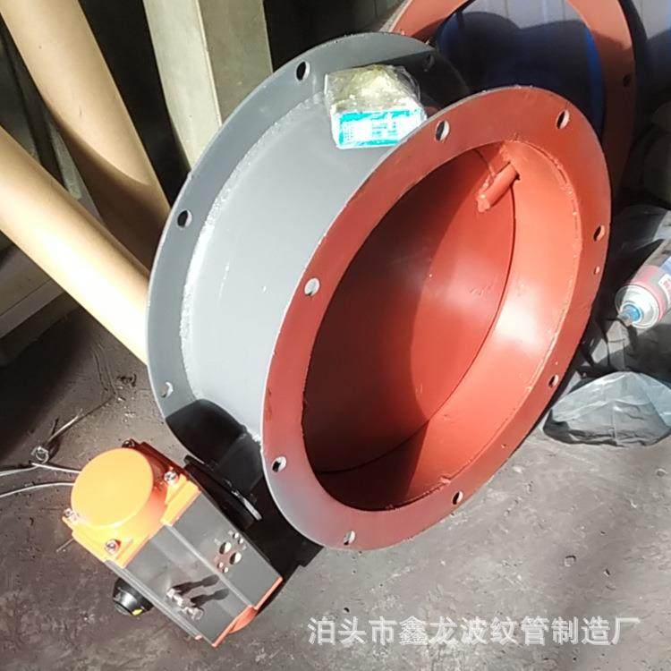 气动执行器通风蝶阀 矩形烟道调节风门 碳钢法兰式风量调节阀