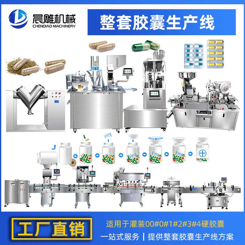 全自动胶囊粉末颗粒充填机 一条生产线流水线 胶囊灌装机整套设备