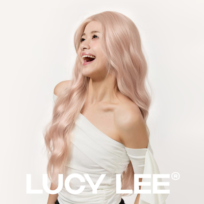 【yoyo推荐】LUCYLEE西柚粉白 全精修中分水波卷日常假发全头套女