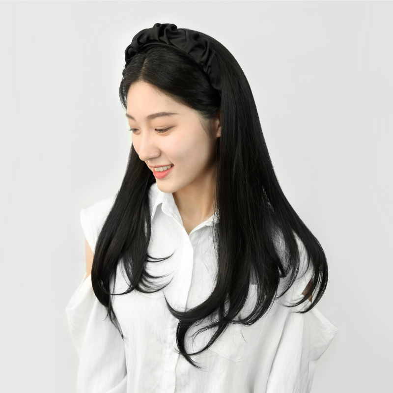 LUCY LEE可拆卸发箍接发片一体式补发假发片女长直卷发蓬松增发量