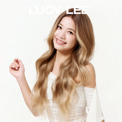 LUCYLEE【亚麻米灰龙须染-免修剪】精修亚裔渐变挑染假发全头发套