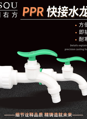 4分6分20/25PPR管免热熔快速接头洗衣机水龙头直插式PPR水管配件