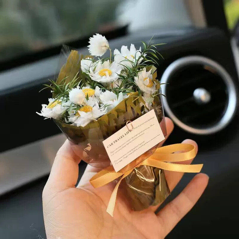 迷你口袋见面小花束玫瑰向日葵永生花仿真花伴手礼盒生日礼物装饰