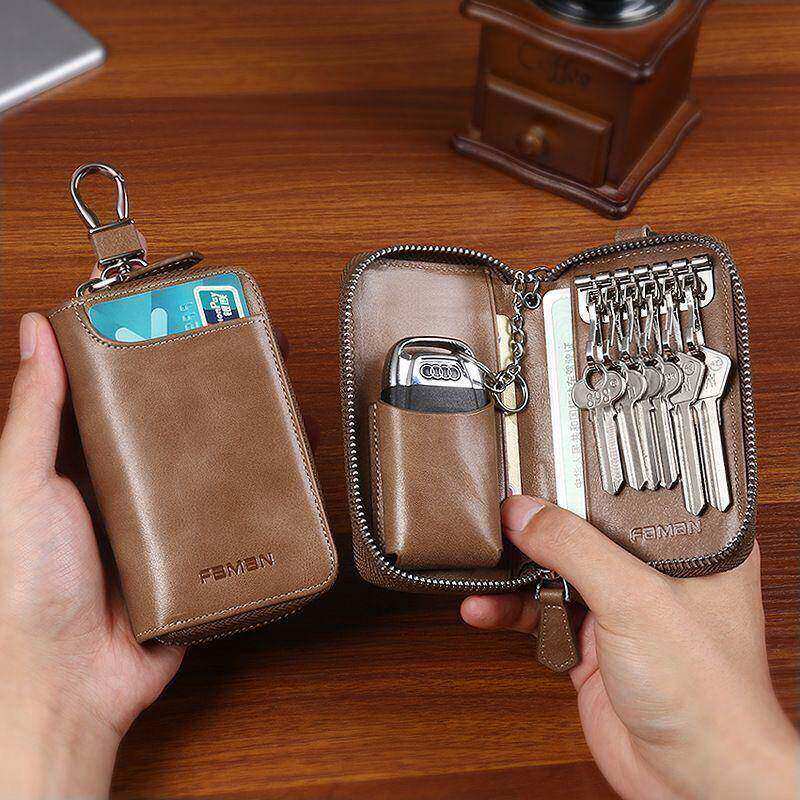 钥匙包男式2024新款真皮大容量钥匙收纳牛皮多功能汽车钥匙收纳包