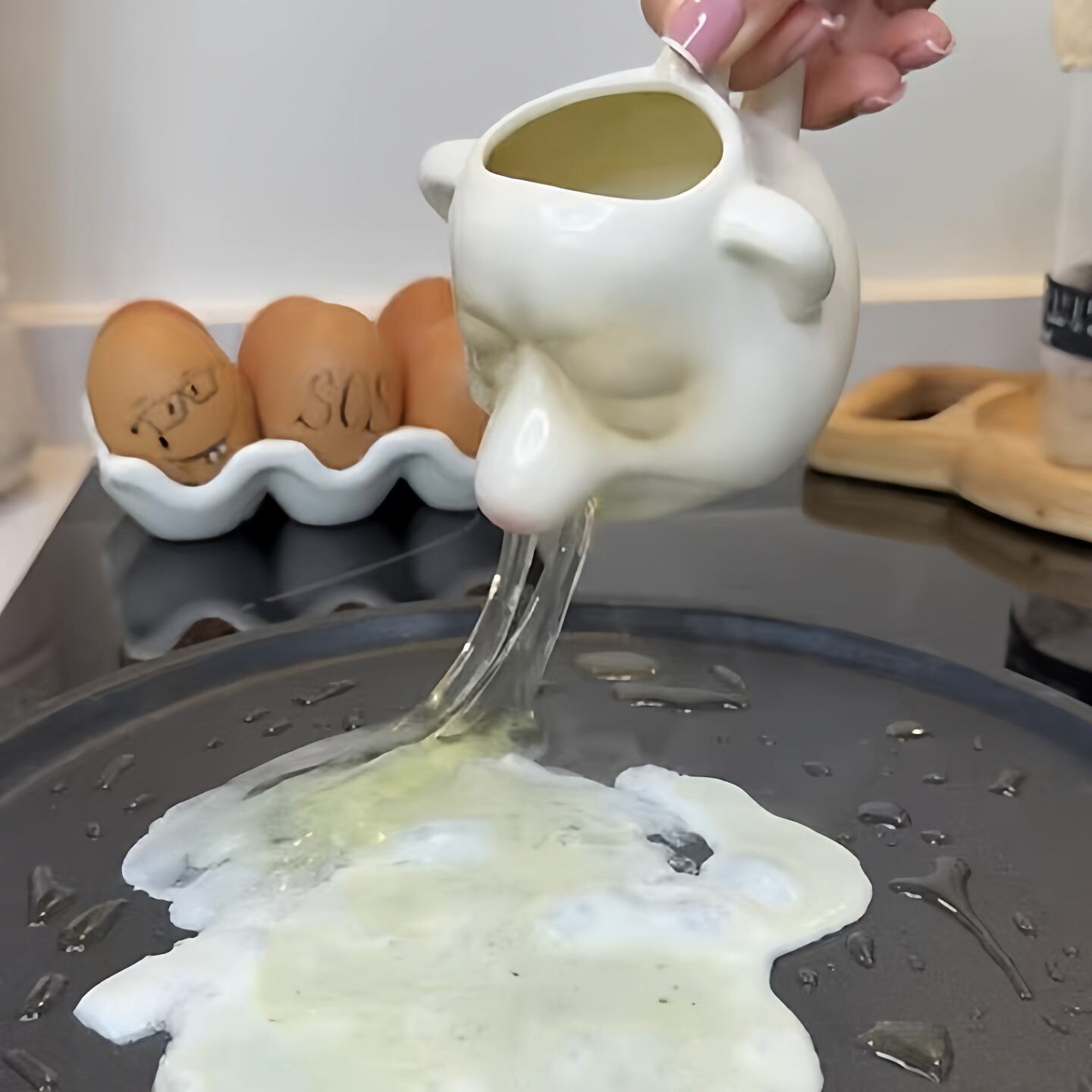 鼻涕矮人蛋清分离器陶瓷大鼻子蛋清蛋黄过滤器厨房家用创意小厨具