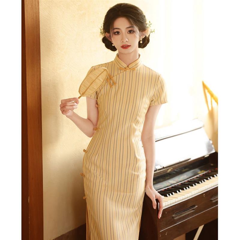 绿色旗袍新款2024改良年