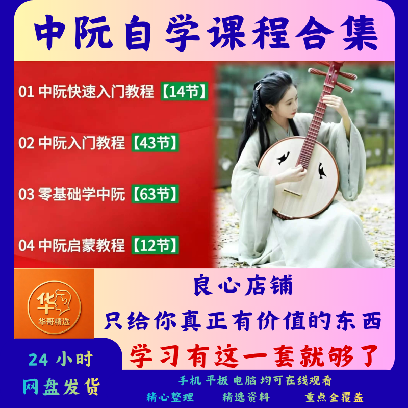 中阮课程全套合集曲谱技术讲解零基础入门实操跟练教程新手教程