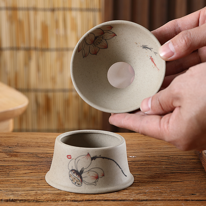 陶瓷茶叶过滤器茶漏 红茶泡茶器 茶滤网陶瓷摆件茶宠功夫茶具配件
