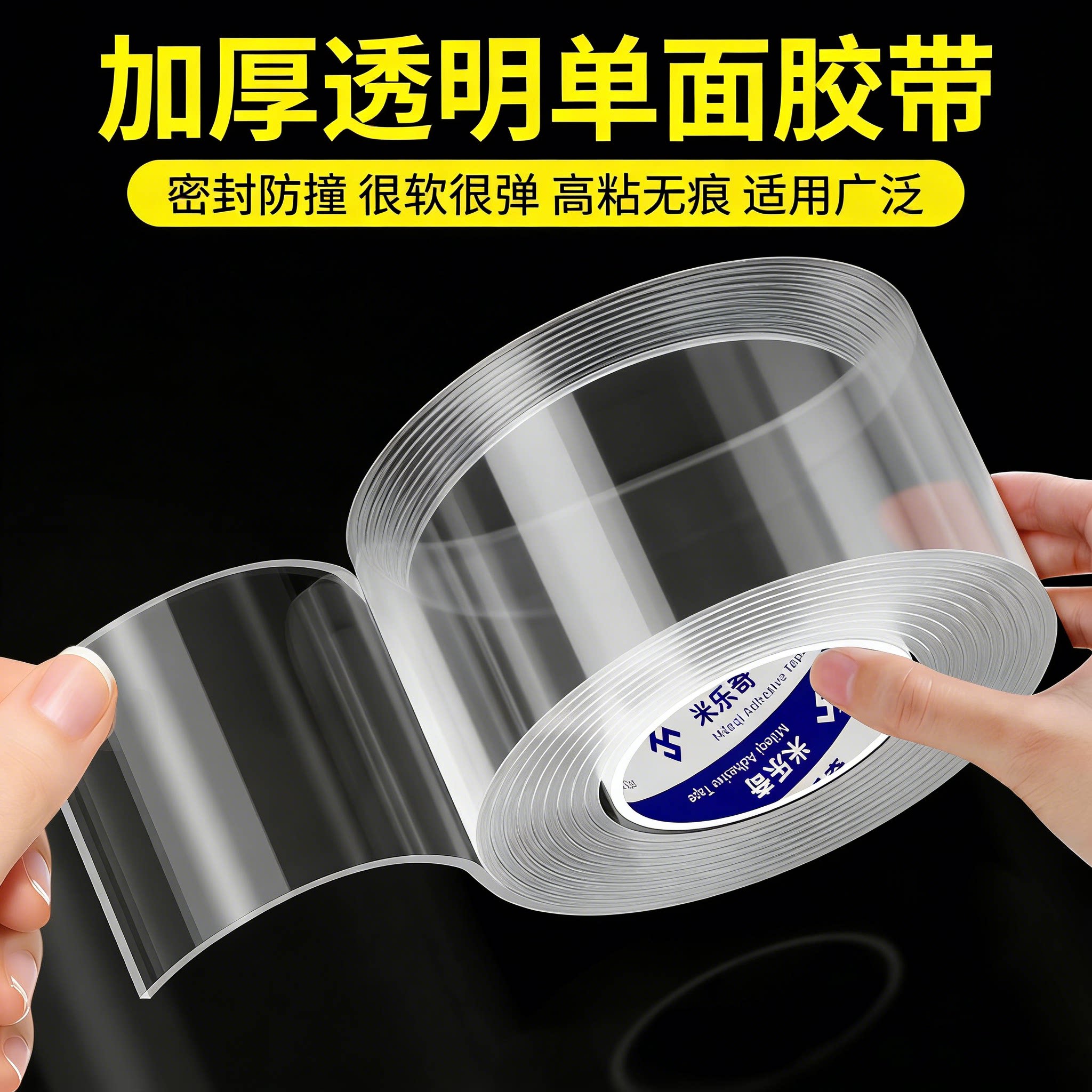 防撞纳米单面胶带防割胶条铁皮防割手包边条透明超软硅胶防撞贴锋利边