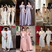 熙饶出租伴娘服缎面新高级感小众姐妹团毕业成人礼服表演出合唱团