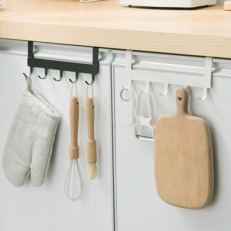 厨房门后挂钩宿舍床边衣柜门衣服挂架置物架橱柜门背挂5连钩排钩