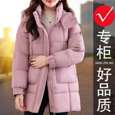 啄木鸟羽绒棉服女中长款2025新款