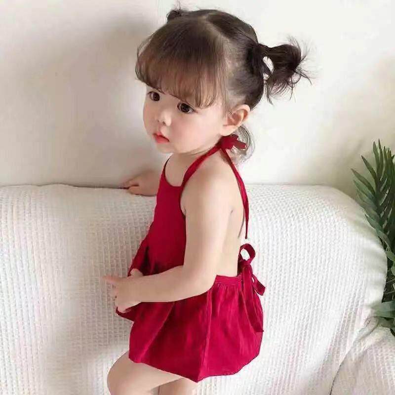 热销女婴儿宝宝纯棉肚兜夏季薄款护肚吊带裙新生儿可爱网红兜蔸衣