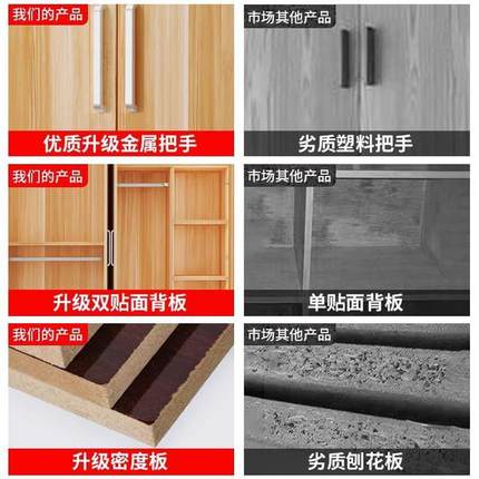 直销衣柜小户型卧室家用实木经济型简约现代出租房用简单储物柜子