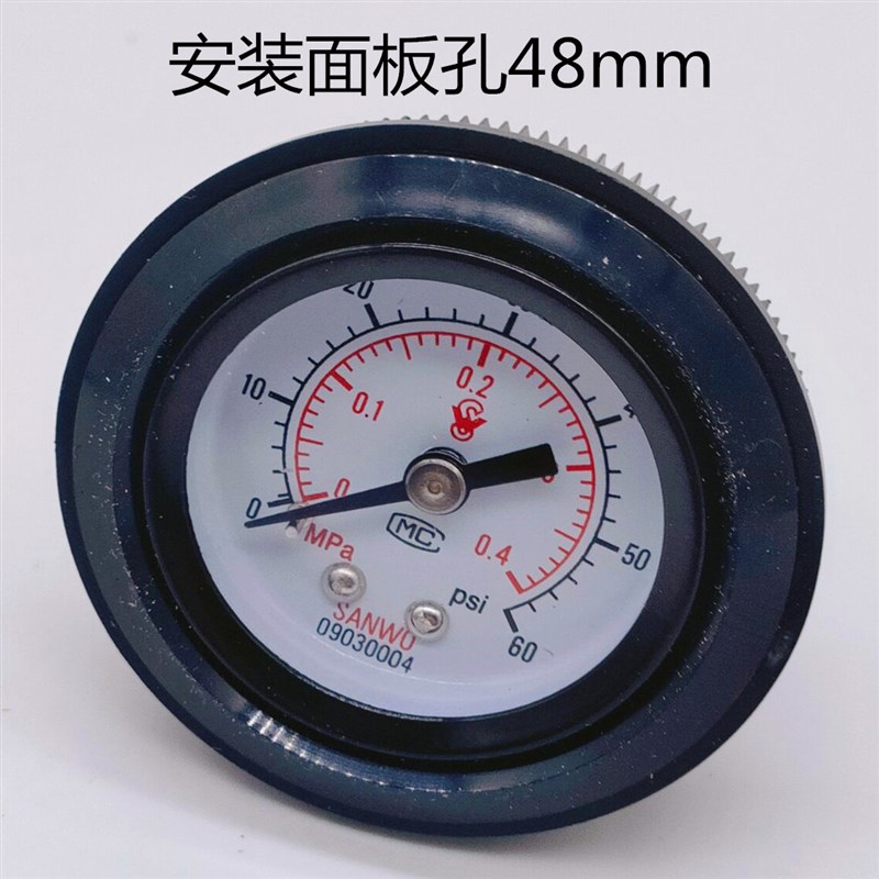 面板型压力表1MPA真空轴向式气压负压表SG36-10-01PM面板安装SMC