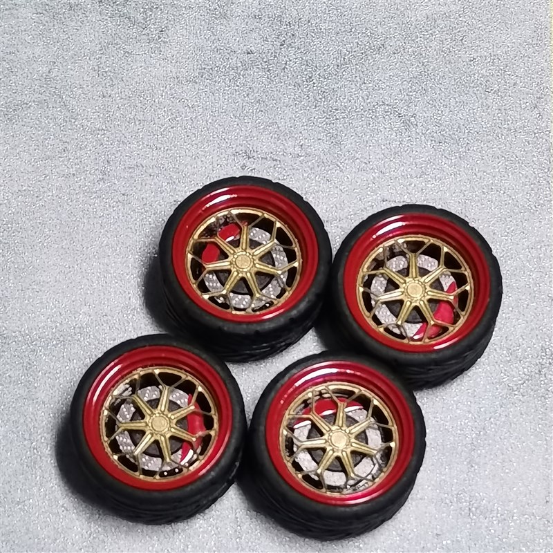 1:64 德芙轮毂带轴承  金属轮毂橡胶轮胎(默认大抛边)