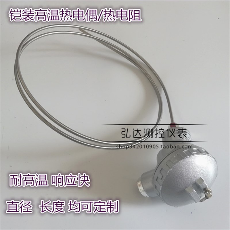 WRNK-131/231/WZPuK铠装PT100铂热电阻K型铠装热电偶温度传感器