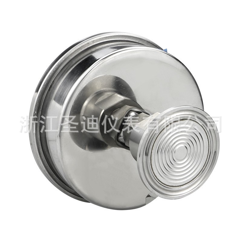 YTP100ZBF卫生型隔膜压力表轴向背接卡盘箍快装38/50.5/64MM