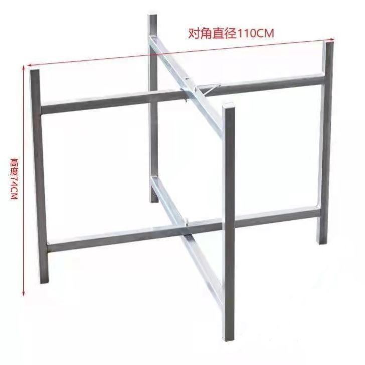 新款正方形支架折叠桌腿圆形加厚圆桌支架脚家用饭桌桌架桌面架子