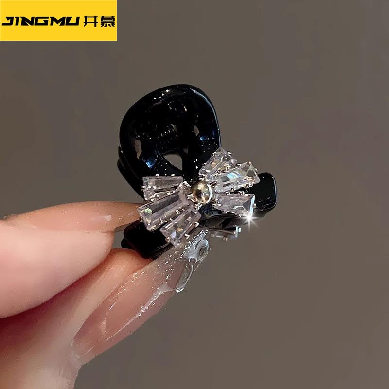 井慕~精致立体新款高级感水钻蝴蝶结迷你小号抓夹气质侧边夹刘海