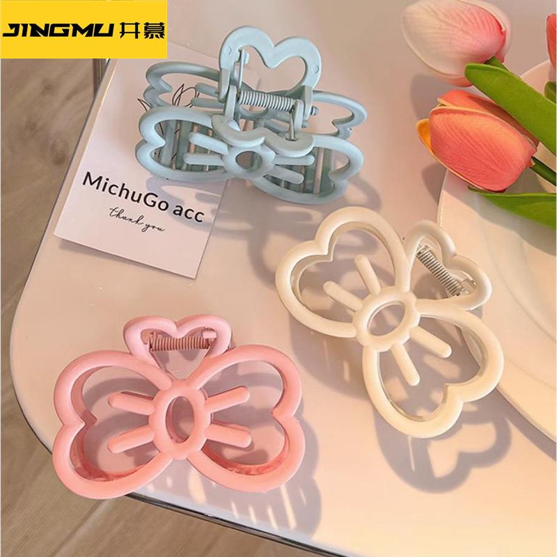 井慕~甜美可爱蝴蝶结发夹女后脑勺盘发抓夹大号气质鲨鱼夹发卡夹