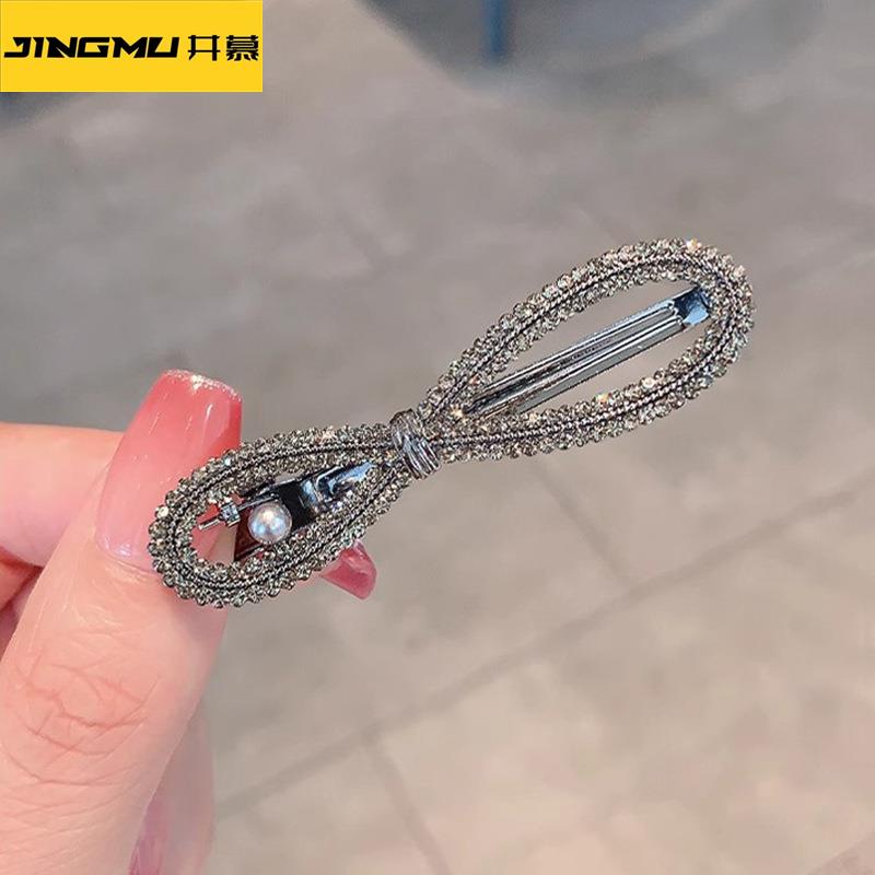 井慕~新款时尚满钻一字夹高级感百搭侧边刘海发夹前额碎发鸭嘴夹