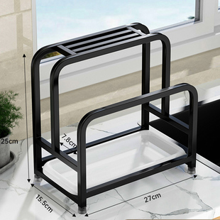 特厚不锈钢刀架放刀厨房一体砧板菜板菜刀放置架收纳架刀座高端厨