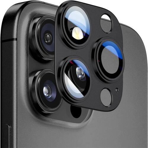 Metal Tempered Glass Camera Lens Protector for IPhone 16 15