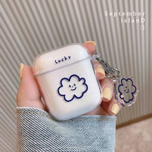 INS Cute Lucky Cloud Soft Clear Earphone Shell For Apple
