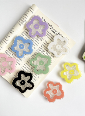 Fashion Transparent Solid Color Flower Glossy Grip Tok Folda