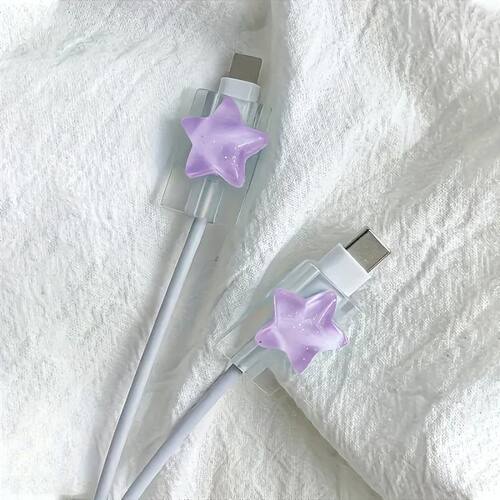 INS Purple Stars Clear Change Charger Protector Cover