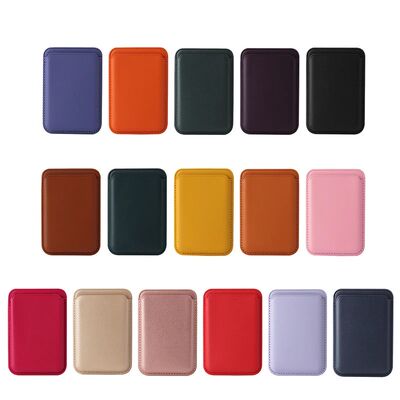 Magnetic Leather Wallet Card Holder Macsafe Case for