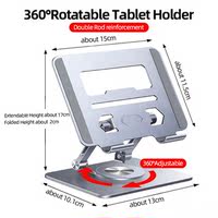 360° Rotation Tablet Stand for iPad, Adjustable Foldable Ta thumbnail 3