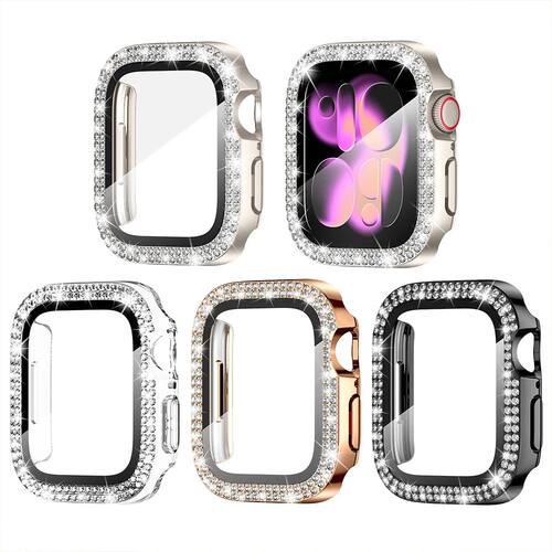 Diamond Cover For Apple watch Case 45mm 41mm 44mm 40mm