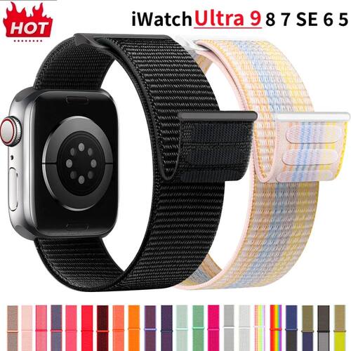 Nylon Loop Strap for Apple Watch Band 40mm 44mm 45mm 42mm