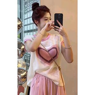 KATTERLLG小个子多巴胺夏季 休闲 韩系穿搭微胖mm减龄洋气短袖 女款