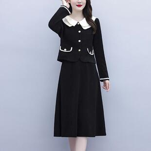 MONLOUVE大码时尚套装裙女2025秋新款胖mm气质小香风开衫上衣半身