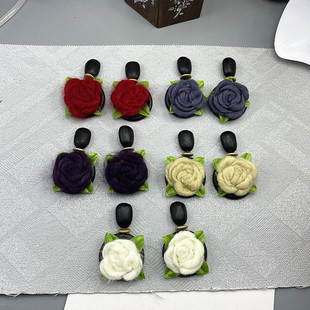 中古monies款设计春冬季手工制作绒面花朵造型饰品