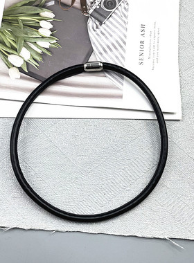 中古monies时尚潮流新款设计简约风皮革镶嵌磁铁扣头项圈饰品