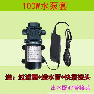 销12V60100W自吸增压泵微型抽水高压水泵家用喷头洗车小型水泵新