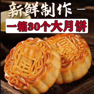 【整箱30个】老五仁大月饼传统五仁独立包装多口味月饼礼盒