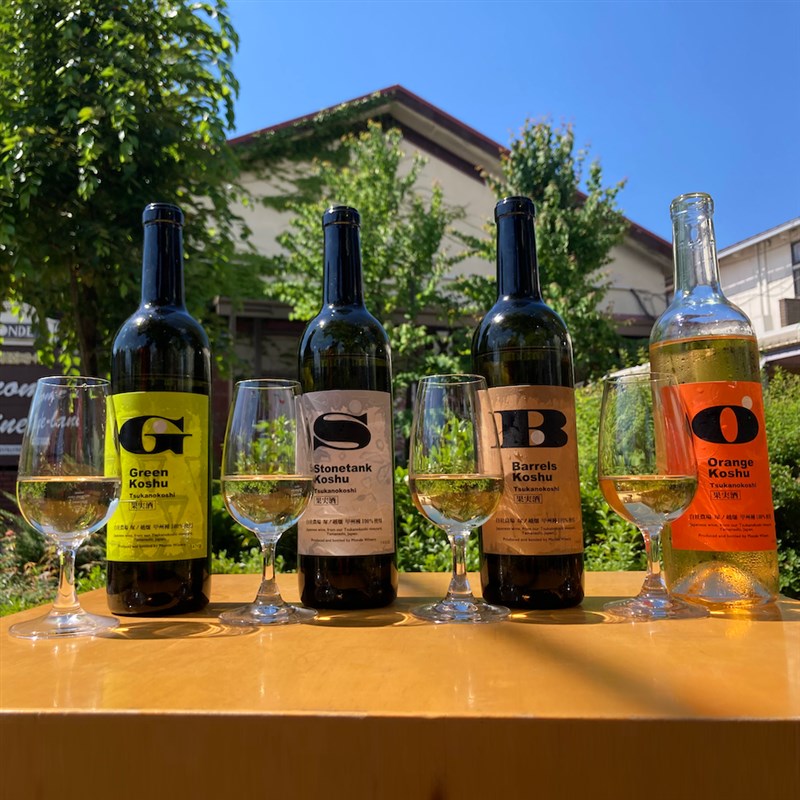 日本梦的冢之越甲州白葡萄酒 试验酿造 绿葡萄甲州橙酒橡木桶发酵