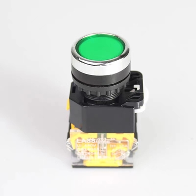 按钮开关按压式自复位LA38自锁一开一闭启动停止圆形点动