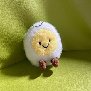 新款趣味水煮蛋卡通毛绒挂件可爱礼物玩偶娃娃公仔钥匙扣包挂饰