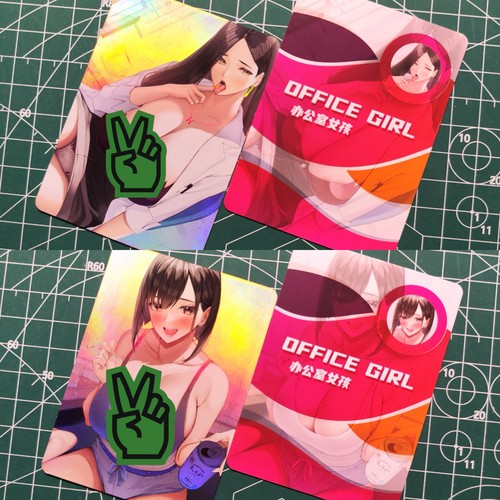 动漫女神收藏卡牌办公室女孩系列单卡彩闪工艺63×88