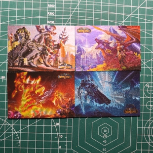 藏无缺璇哥魔兽世界粗闪卡牌4张精品收藏工艺闪卡59×86