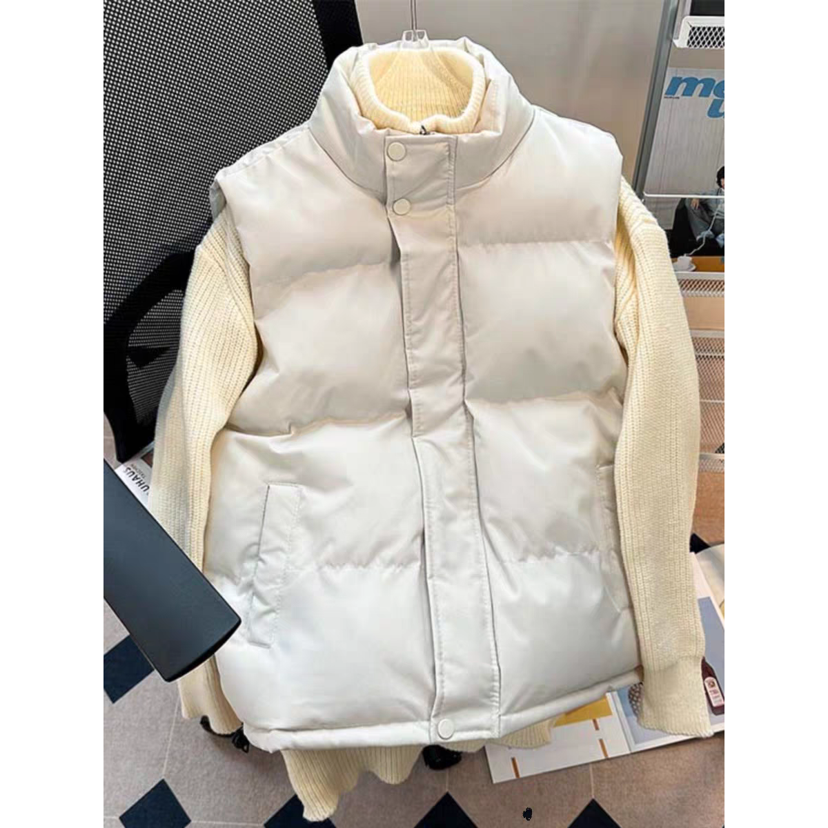 日系复古棉衣马甲男秋冬季