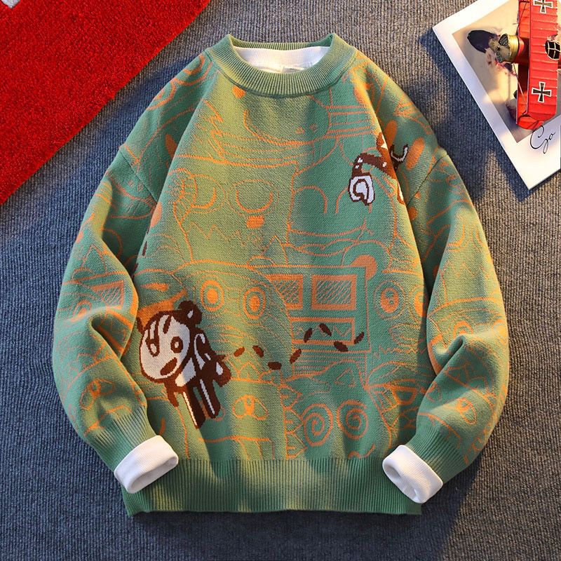 秋冬季毛衣男慵懒风圆领潮流