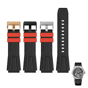 原装 AGELOCER艾戈勒黑森林机械手表配件橡胶针扣皮质表带6001B1